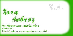 nora ambroz business card