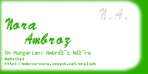 nora ambroz business card